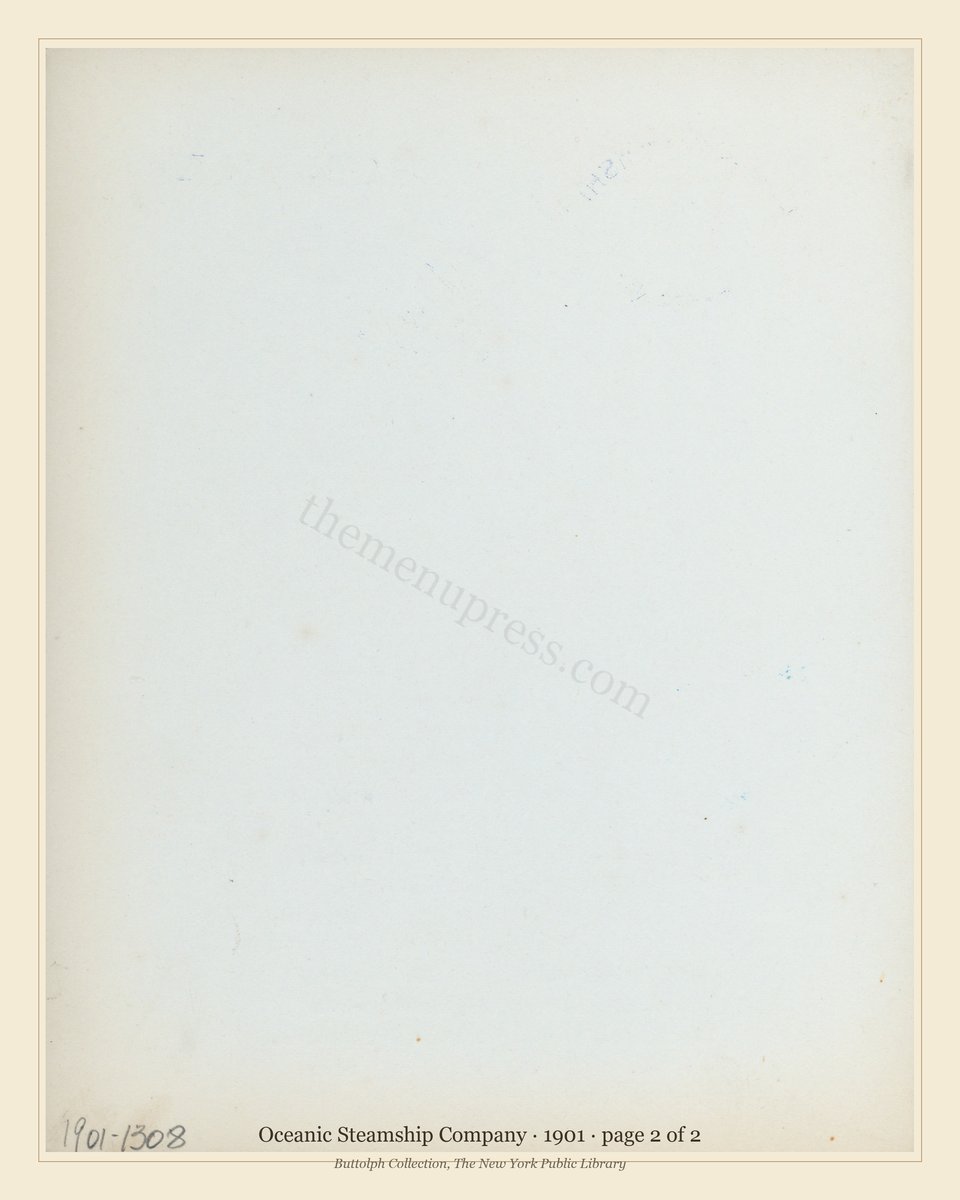 Vintage menu — page 2 of 2