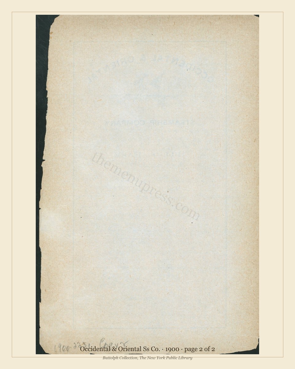 Vintage menu — page 2 of 2