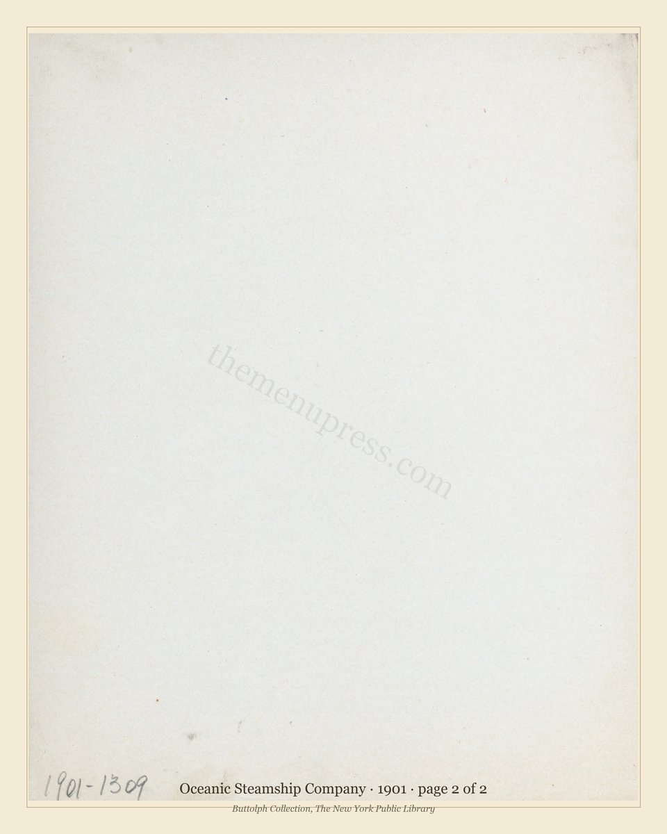 Vintage menu — page 2 of 2