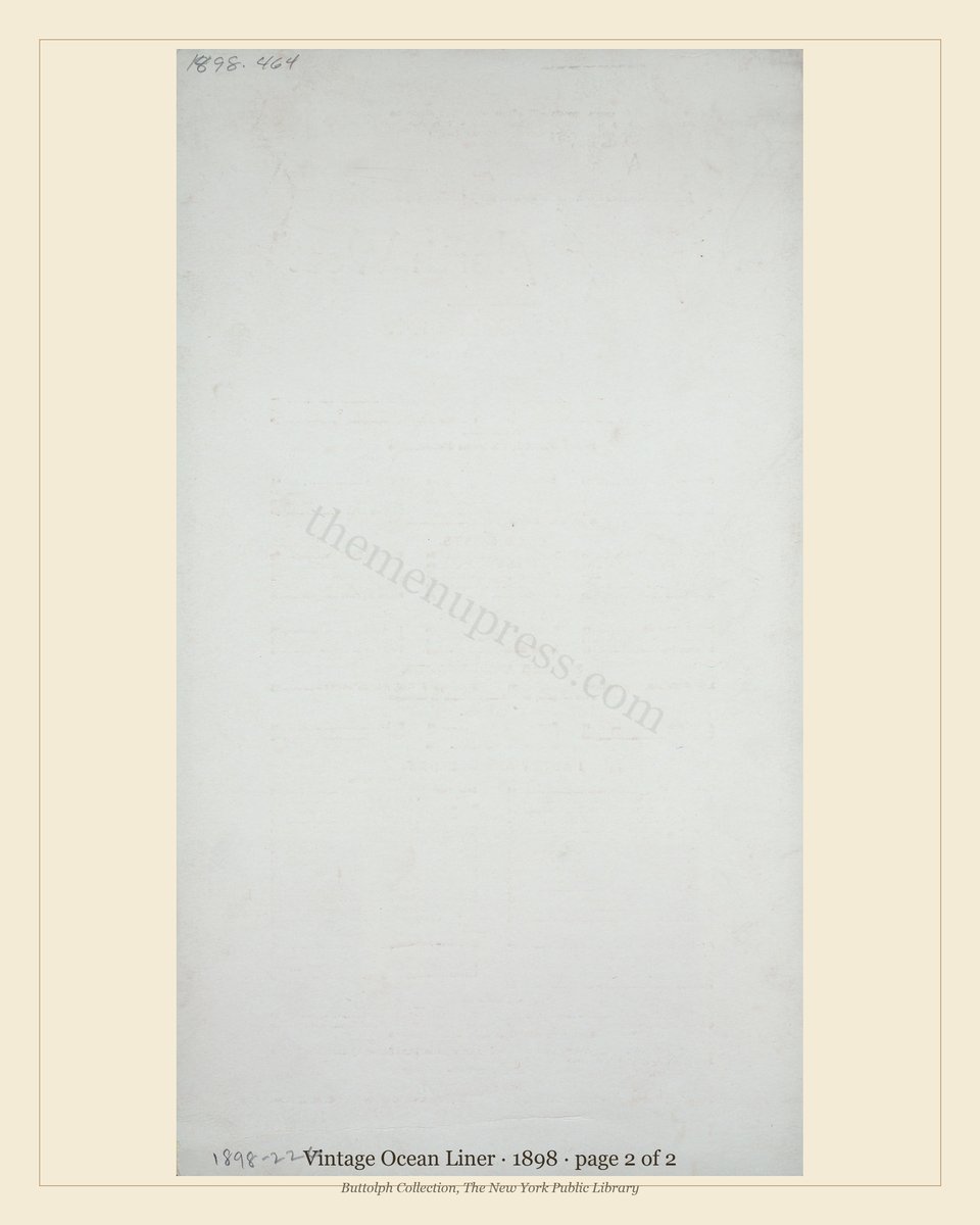 Vintage menu — page 2 of 2