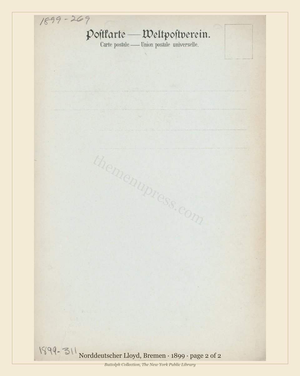 Vintage menu — page 2 of 2