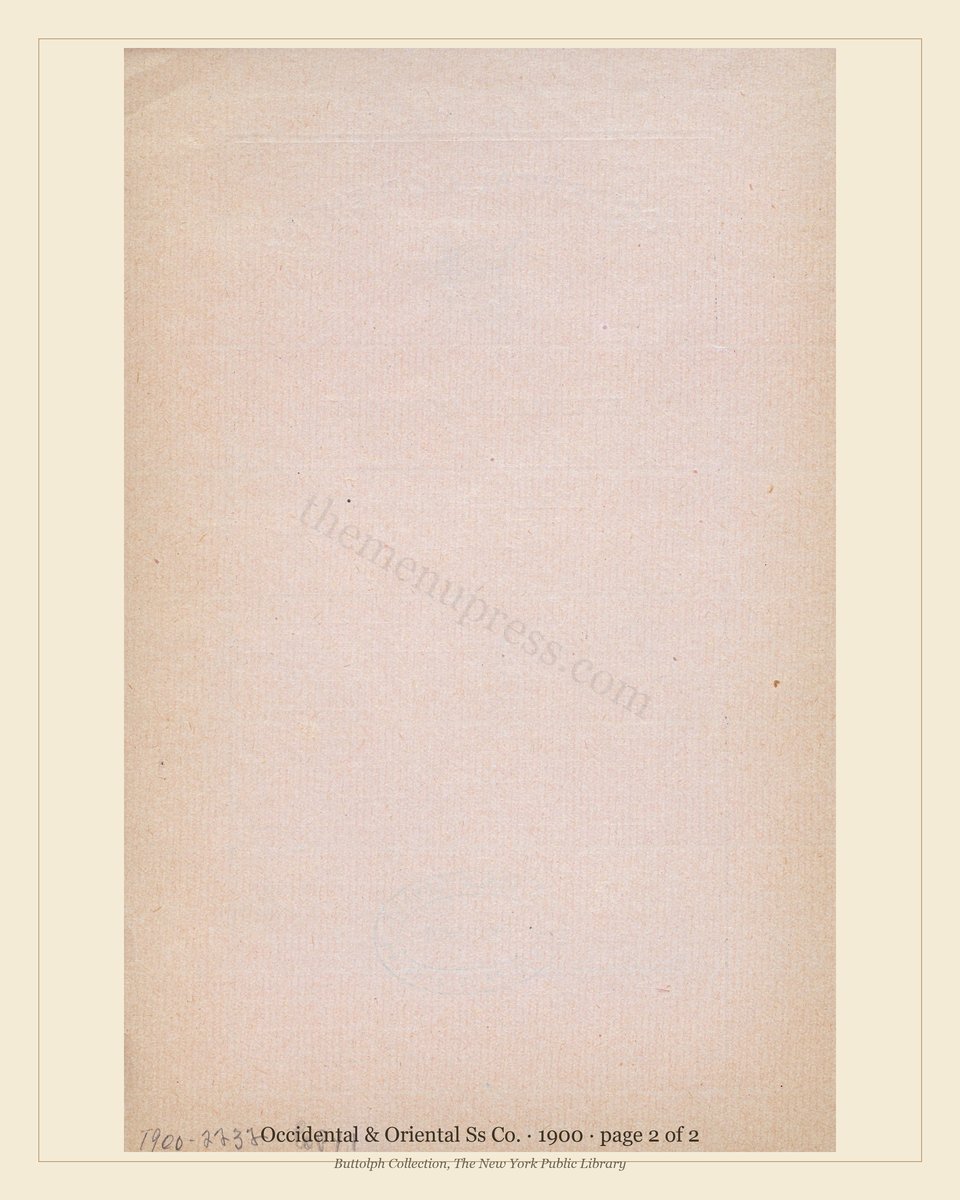 Vintage menu — page 2 of 2