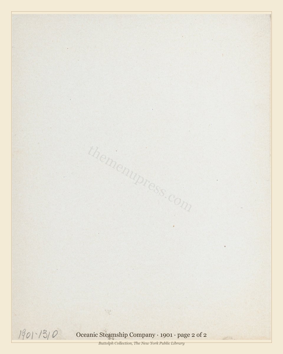 Vintage menu — page 2 of 2