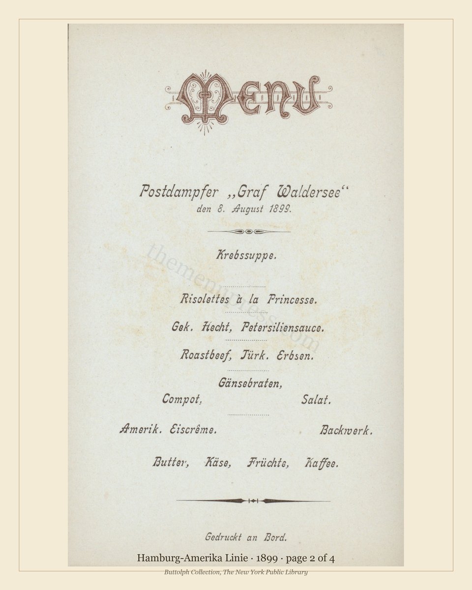 Vintage menu — page 2 of 4