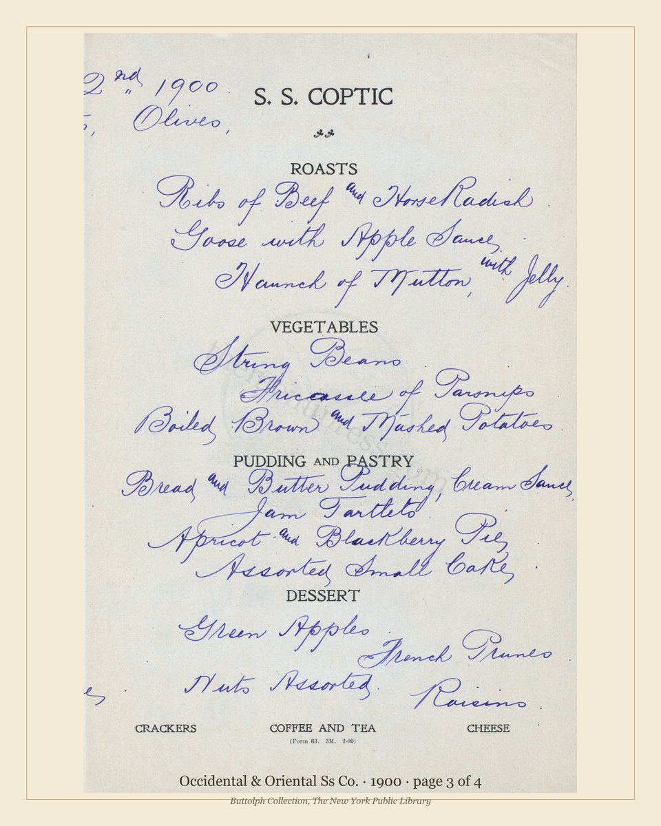 Vintage menu — page 3 of 3