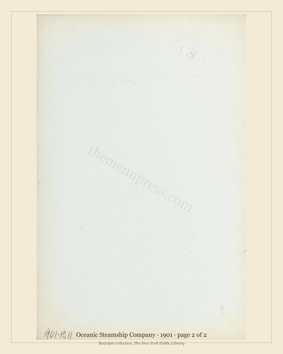 Vintage menu — page 2 of 2