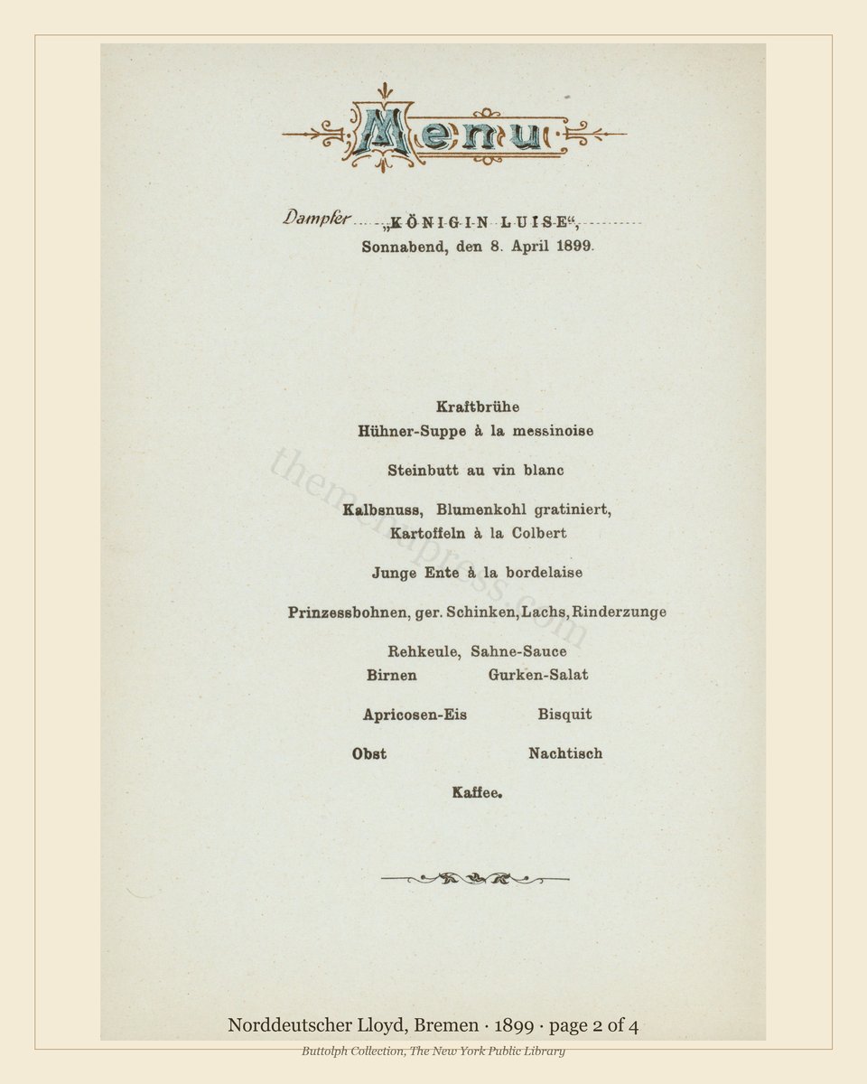 Vintage menu — page 2 of 4