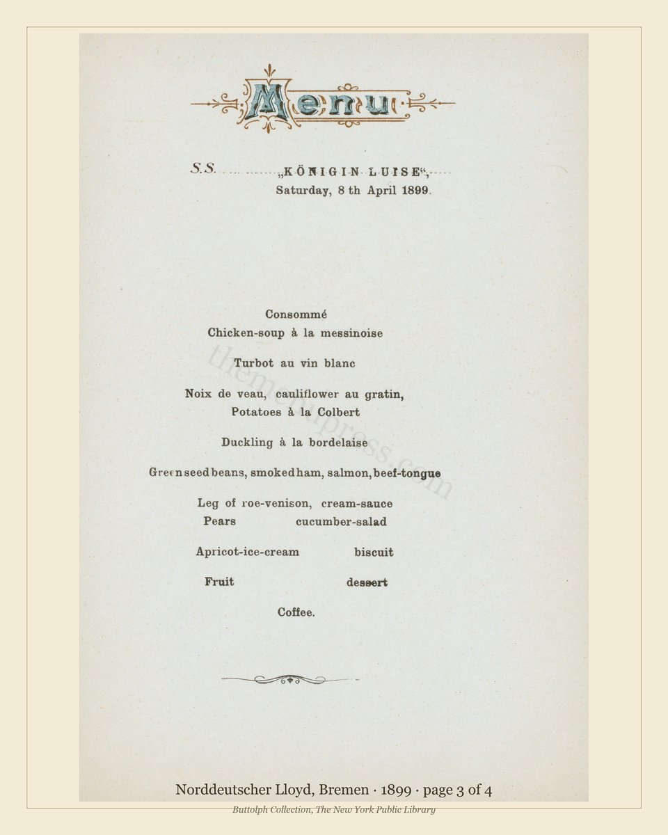 Vintage menu — page 3 of 4