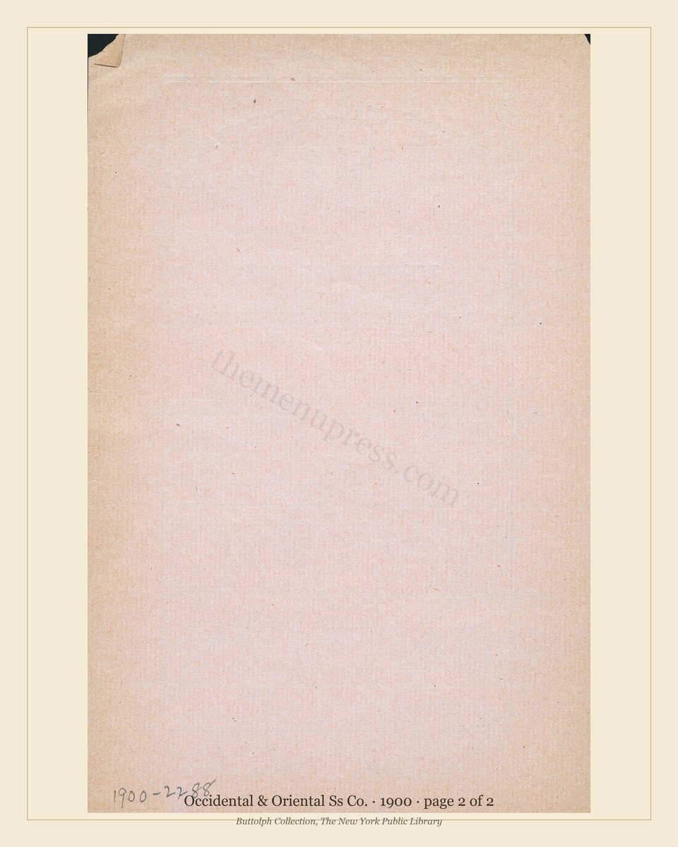 Vintage menu — page 2 of 2