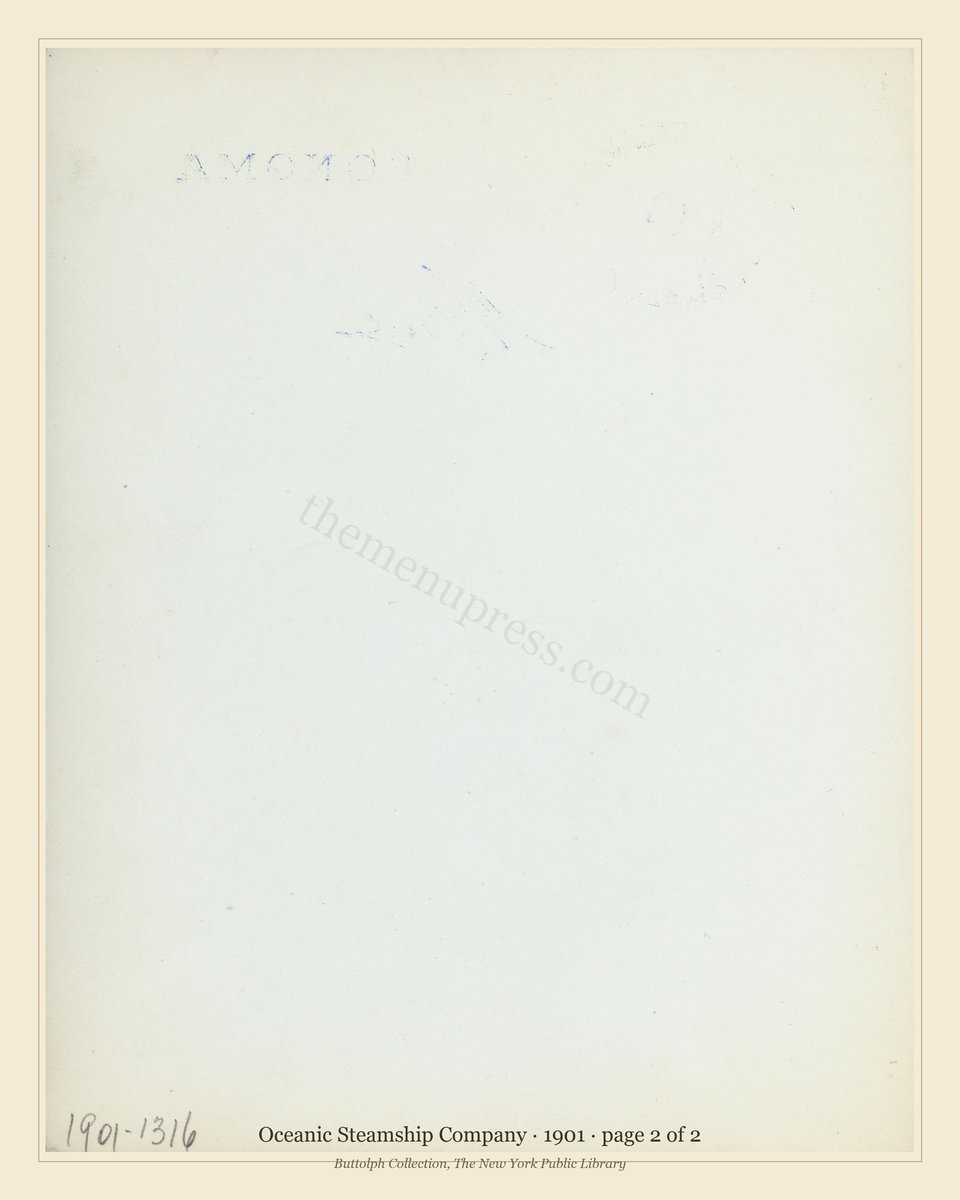 Vintage menu — page 2 of 2
