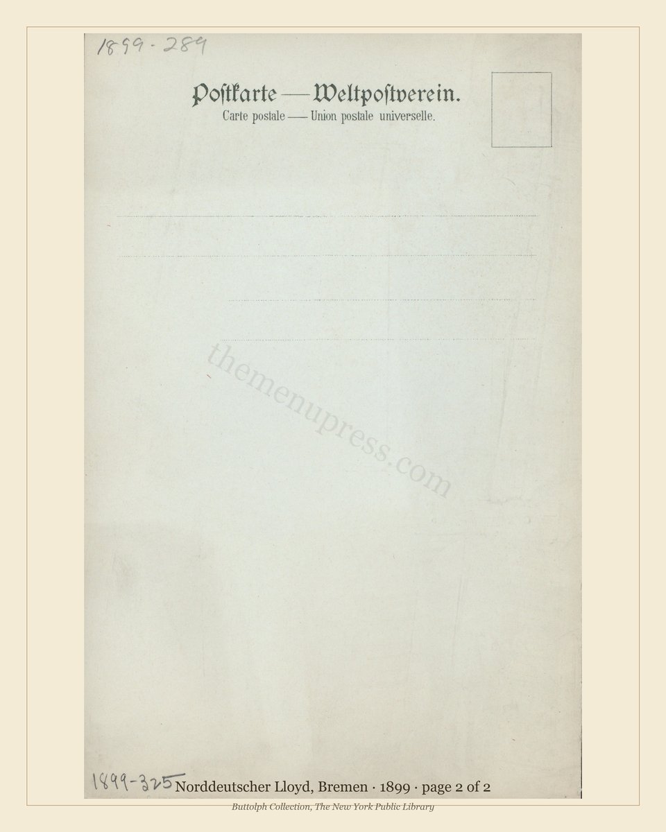 Vintage menu — page 2 of 2