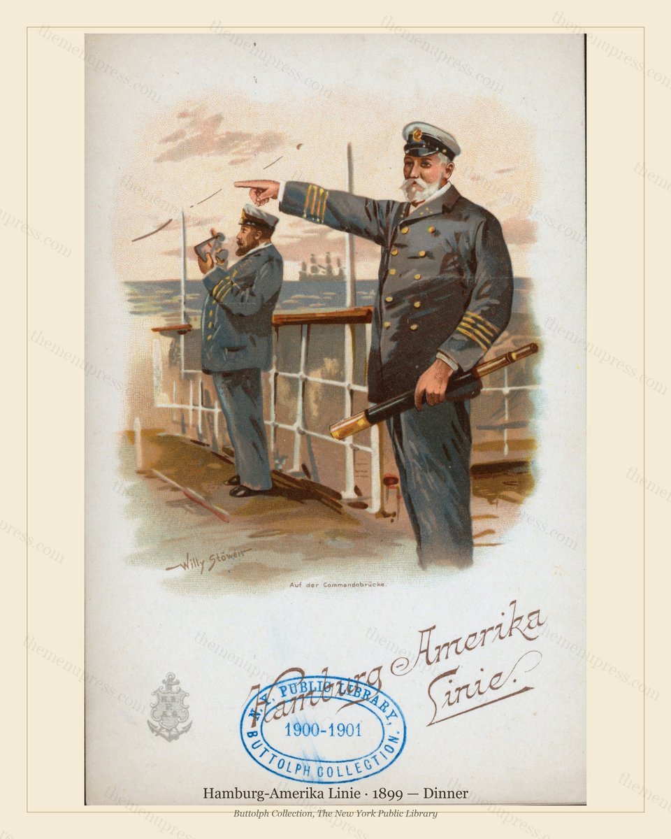Vintage menu preview — 1899 Vintage Dinner Menu — Hamburg-Amerika Linie, Transatlantic Ocean Liner Card