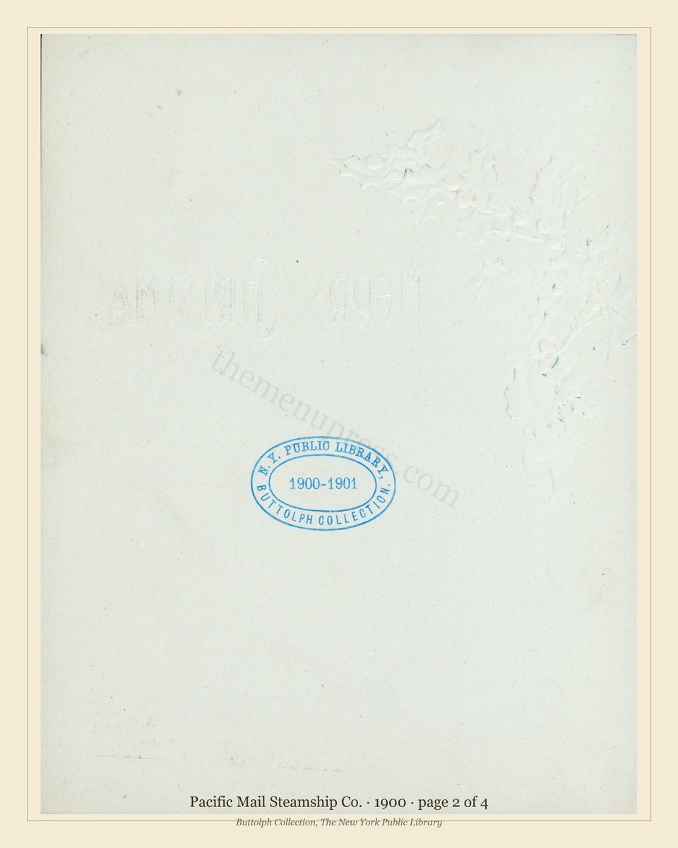 Vintage menu — page 2 of 4