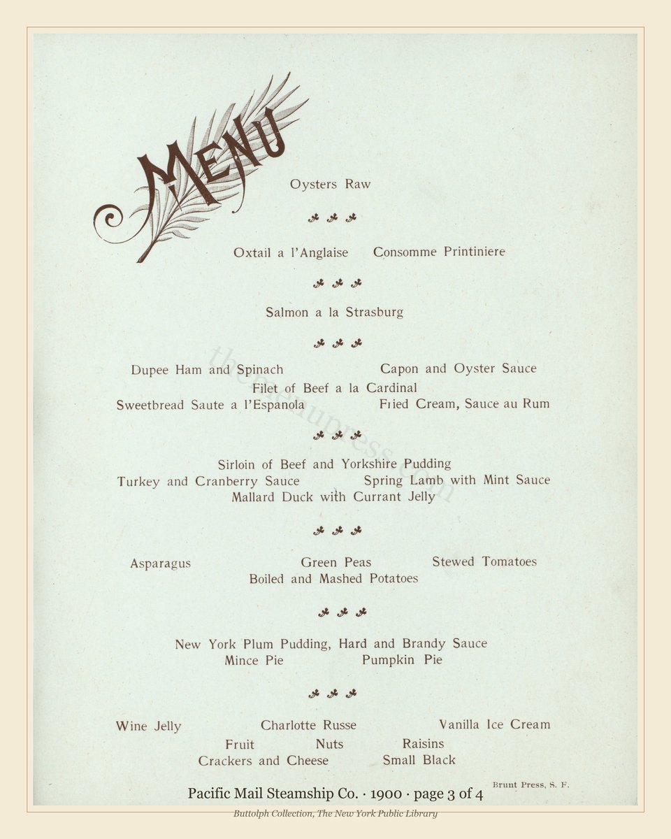 Vintage menu — page 3 of 4