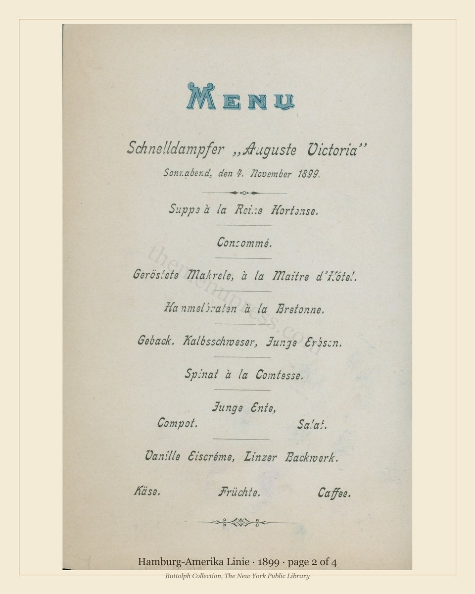 Vintage menu — page 2 of 4