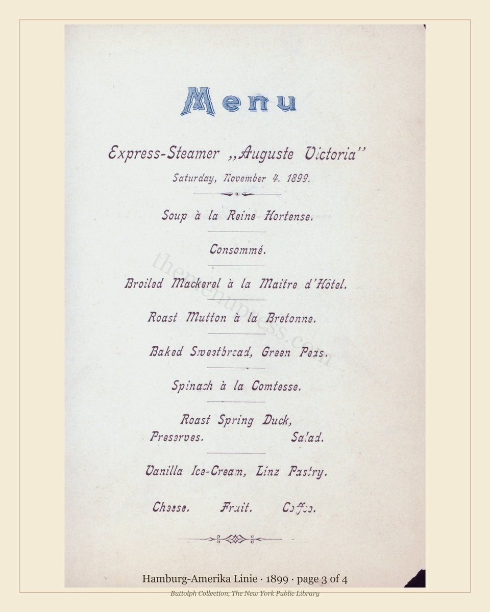 Vintage menu — page 3 of 4