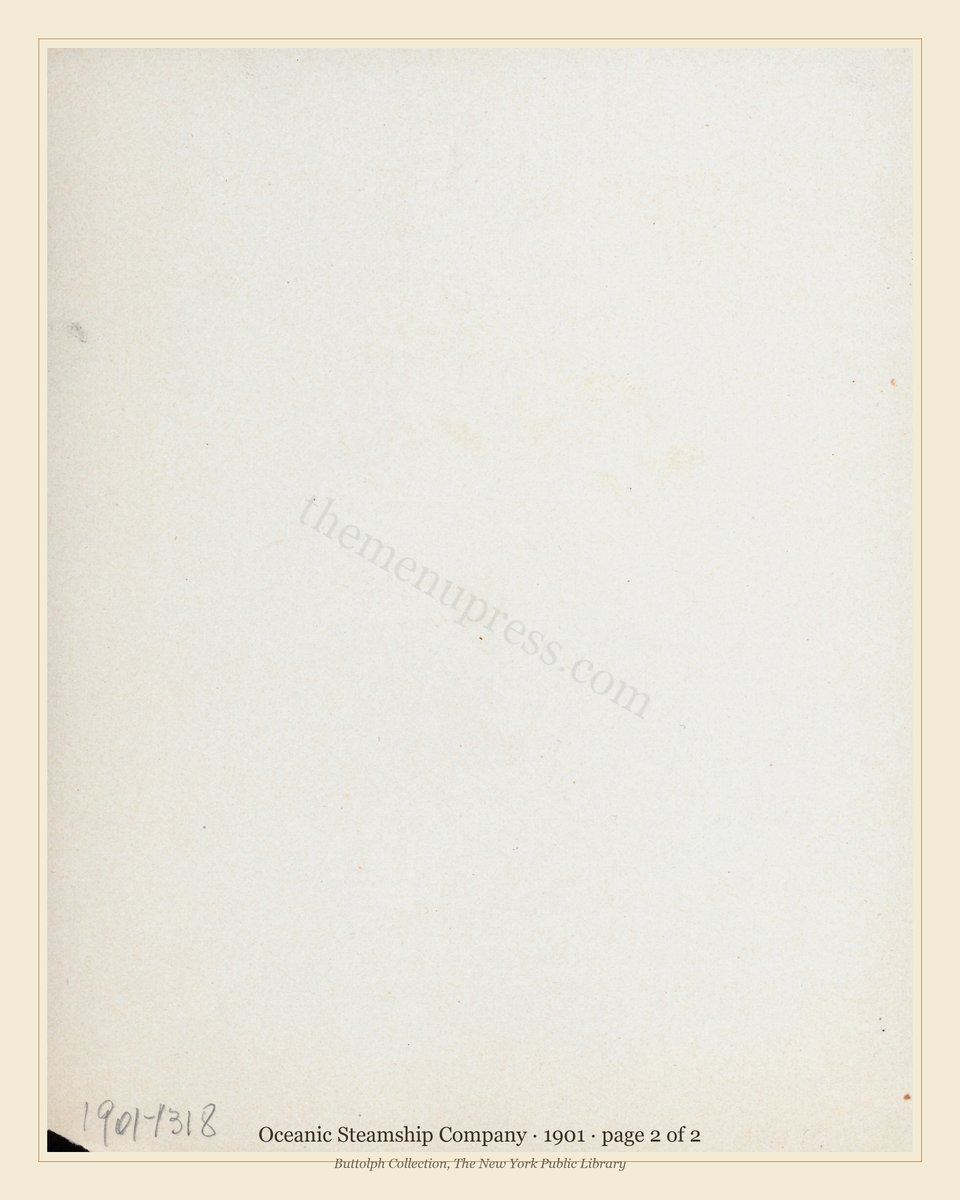 Vintage menu — page 2 of 2