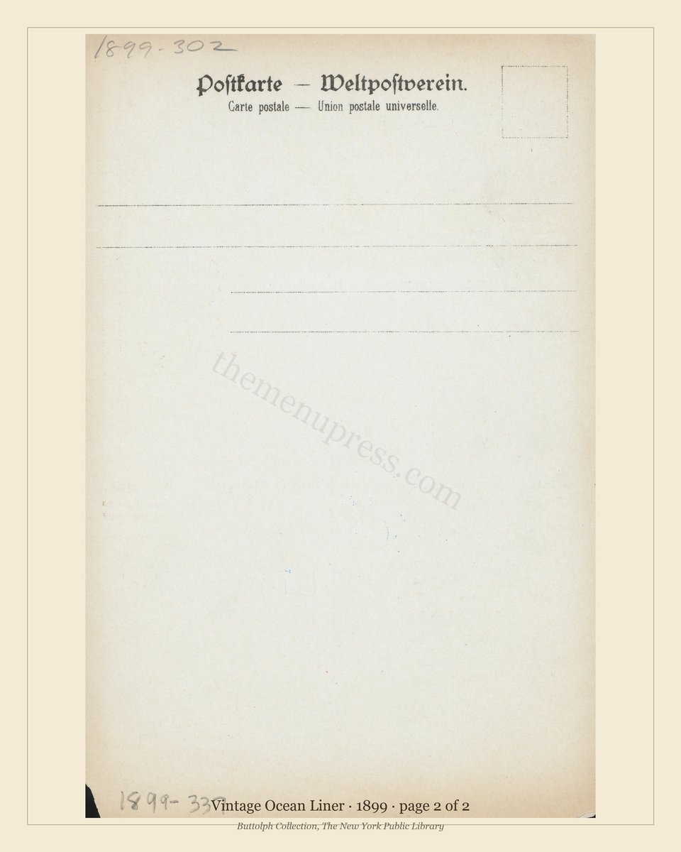 Vintage menu — page 2 of 2