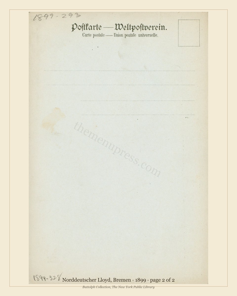Vintage menu — page 2 of 2