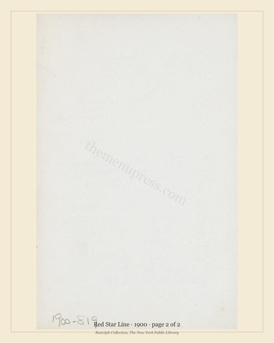 Vintage menu — page 2 of 2