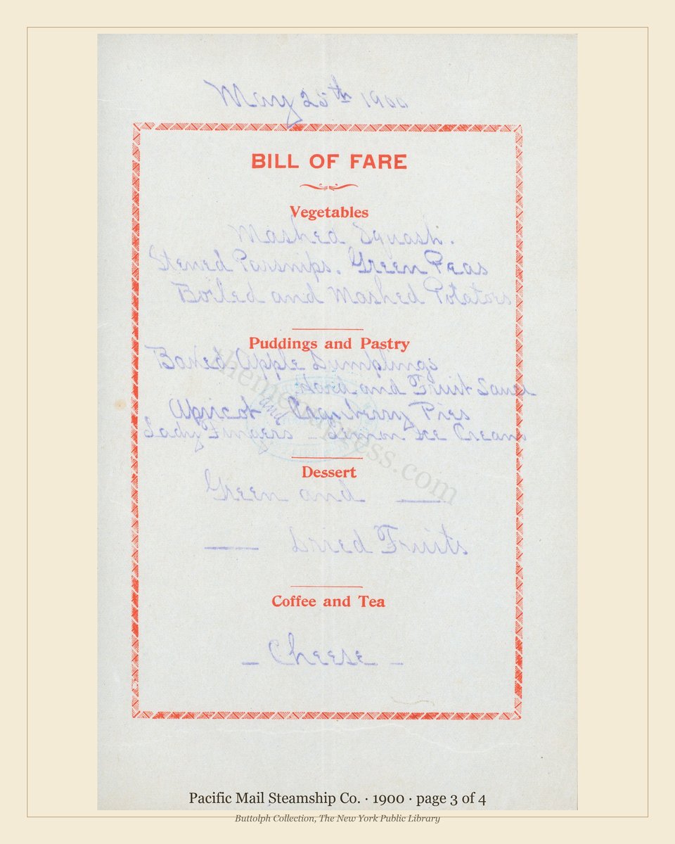 Vintage menu — page 3 of 4