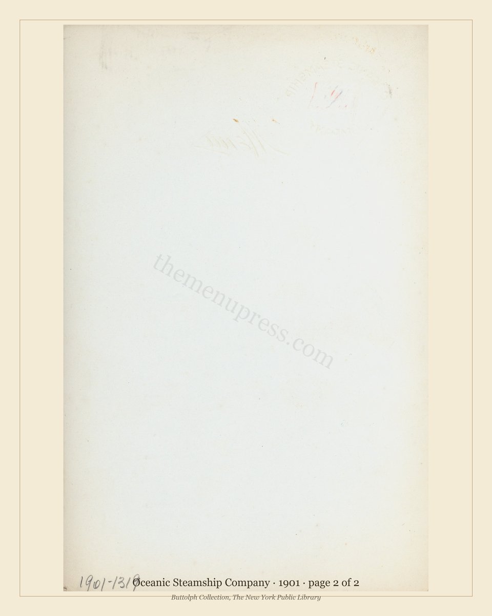 Vintage menu — page 2 of 2