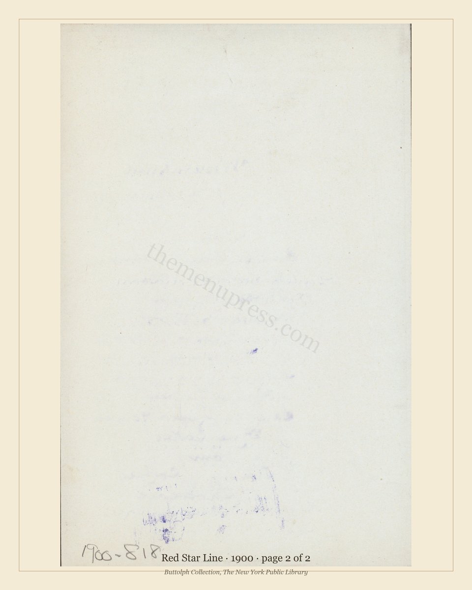 Vintage menu — page 2 of 2