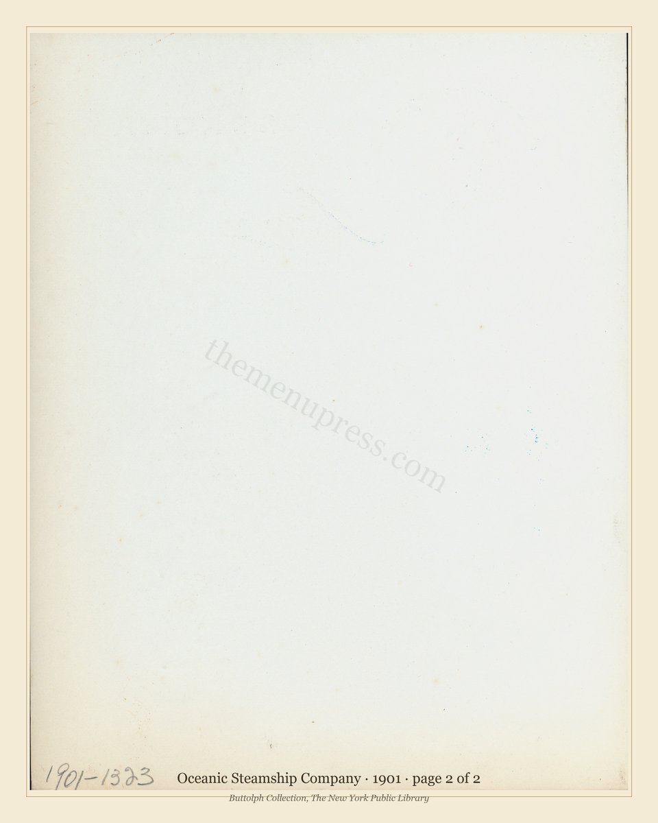 Vintage menu — page 2 of 2