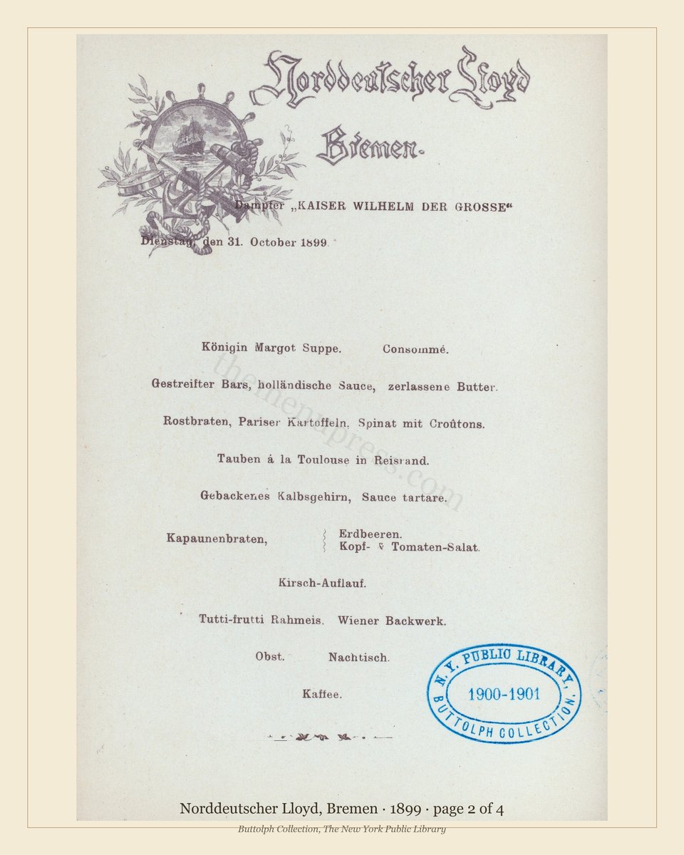 Vintage menu — page 2 of 4
