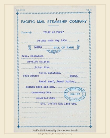 Pacific Mail Steamship Co. · 1900 — Lunch