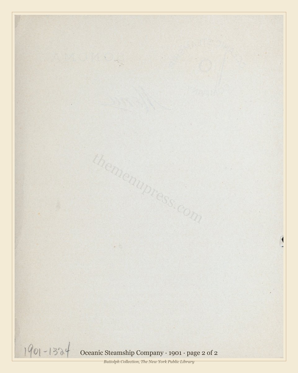 Vintage menu — page 2 of 2