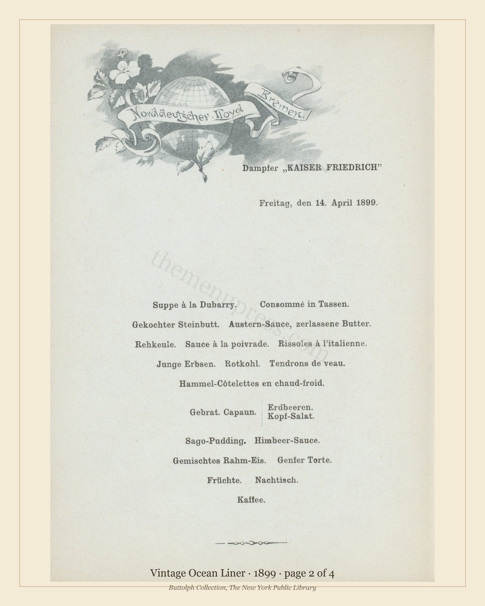 Vintage menu — page 2 of 4