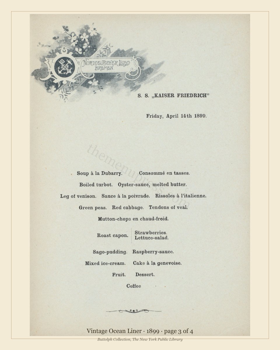Vintage menu — page 3 of 4