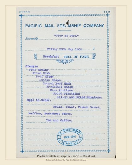 Pacific Mail Steamship Co. · 1900 — Breakfast