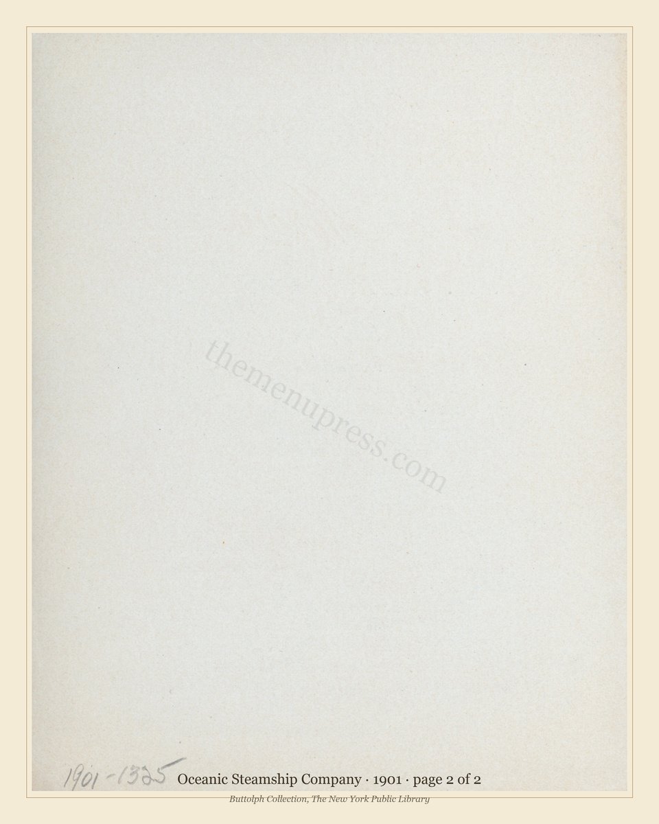 Vintage menu — page 2 of 2