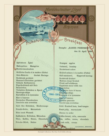 Vintage Ocean Liner · 1899 — Breakfast