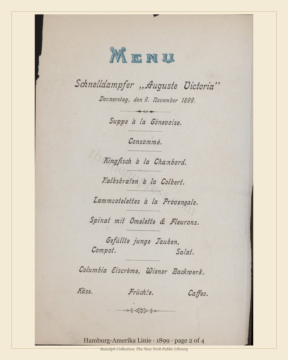Vintage menu — page 2 of 4