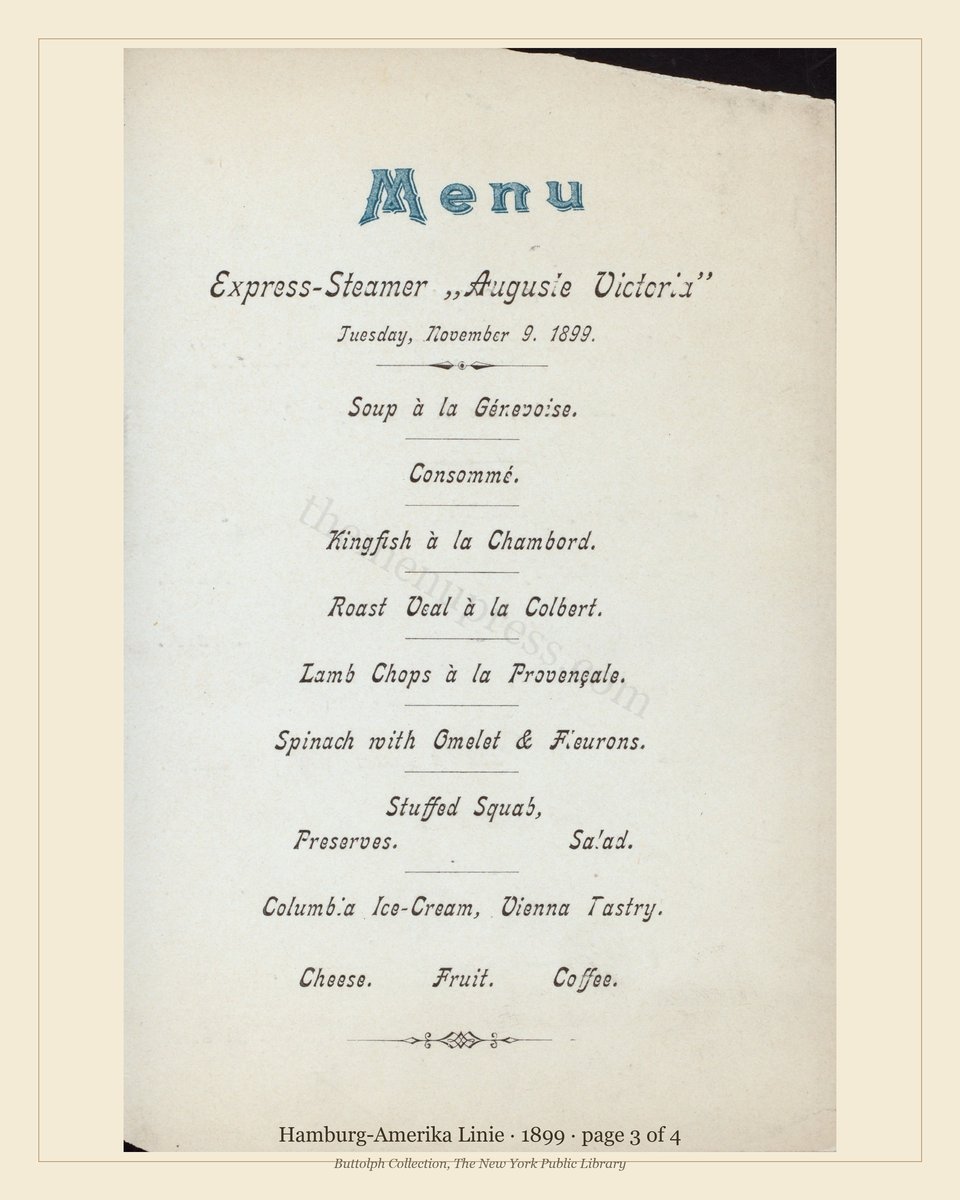 Vintage menu — page 3 of 4