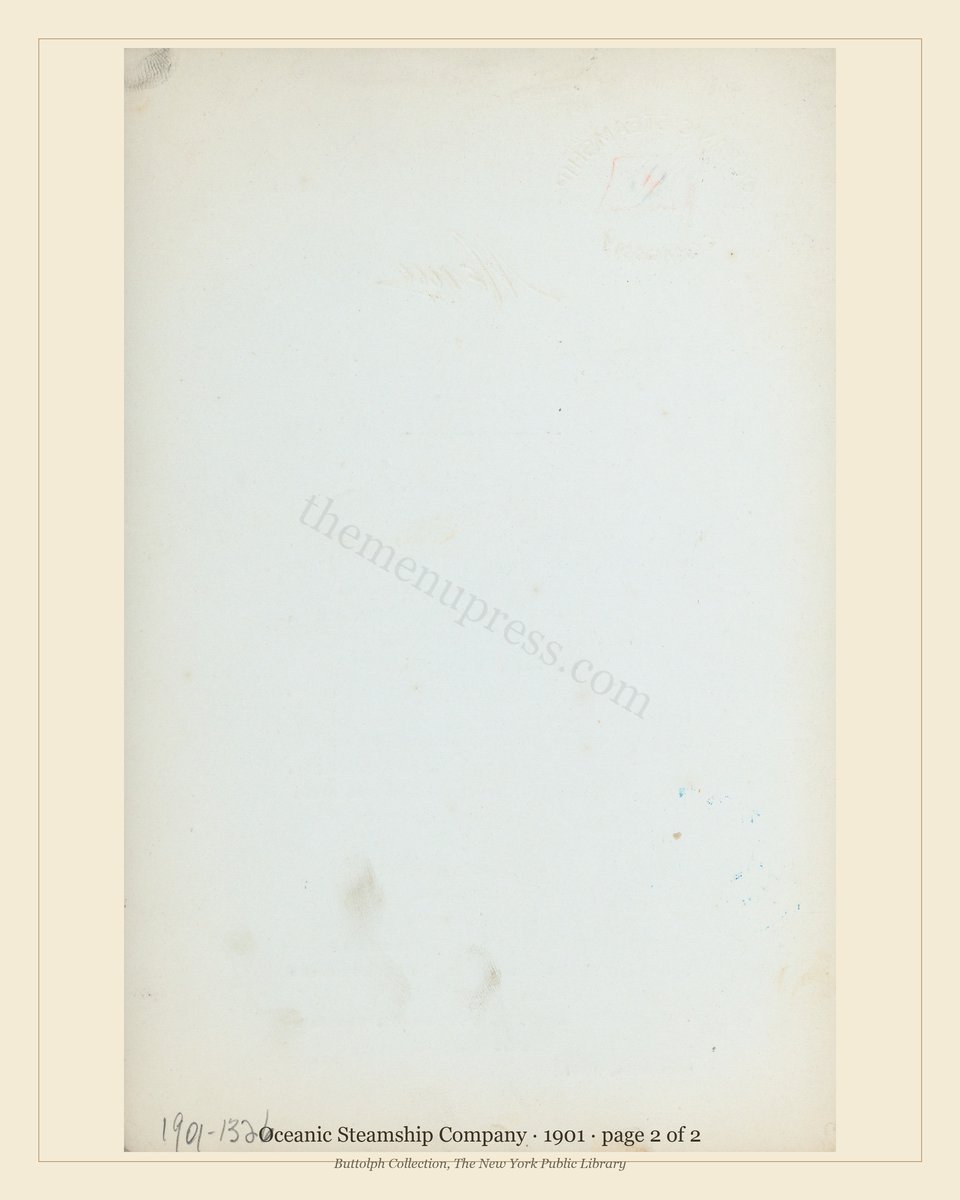 Vintage menu — page 2 of 2