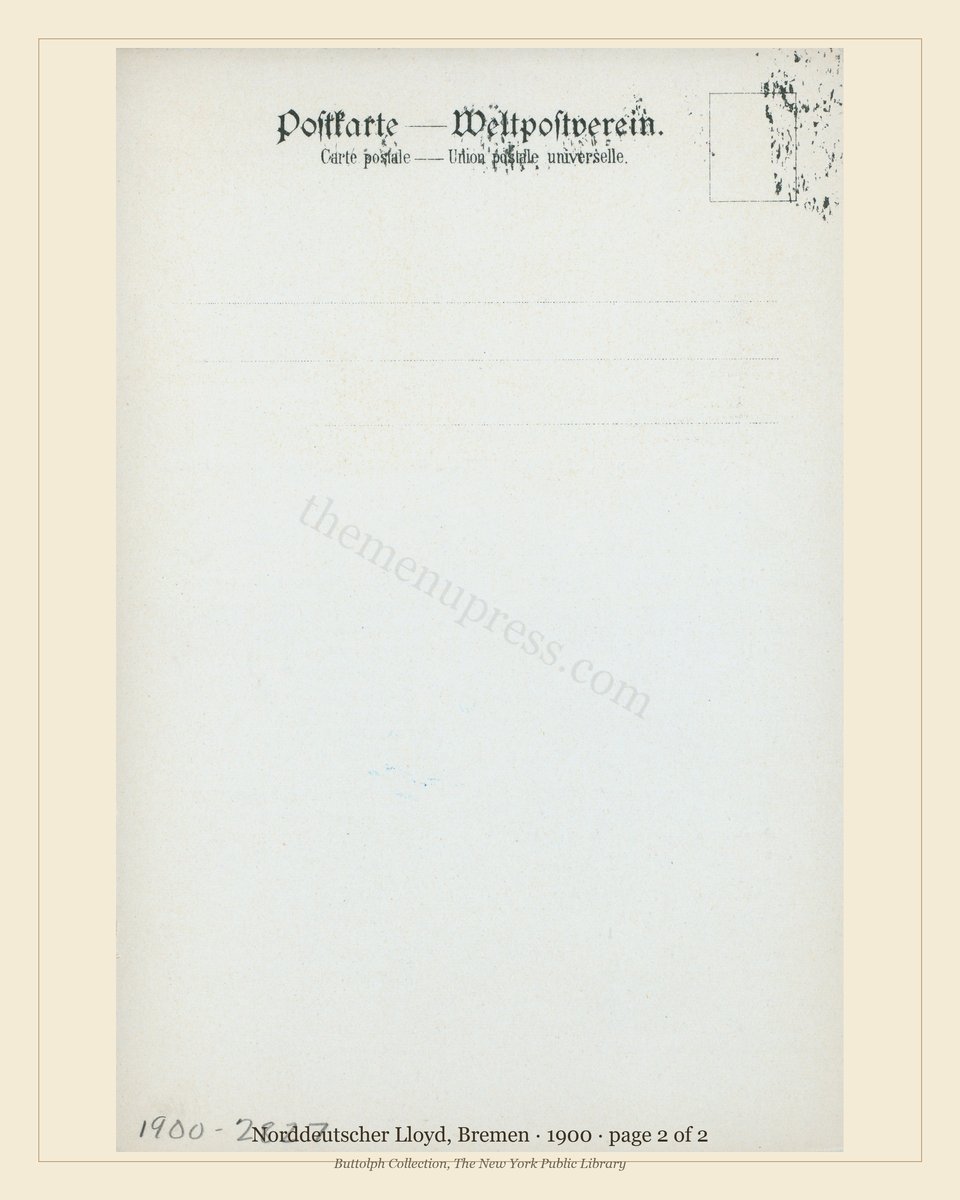 Vintage menu — page 2 of 2