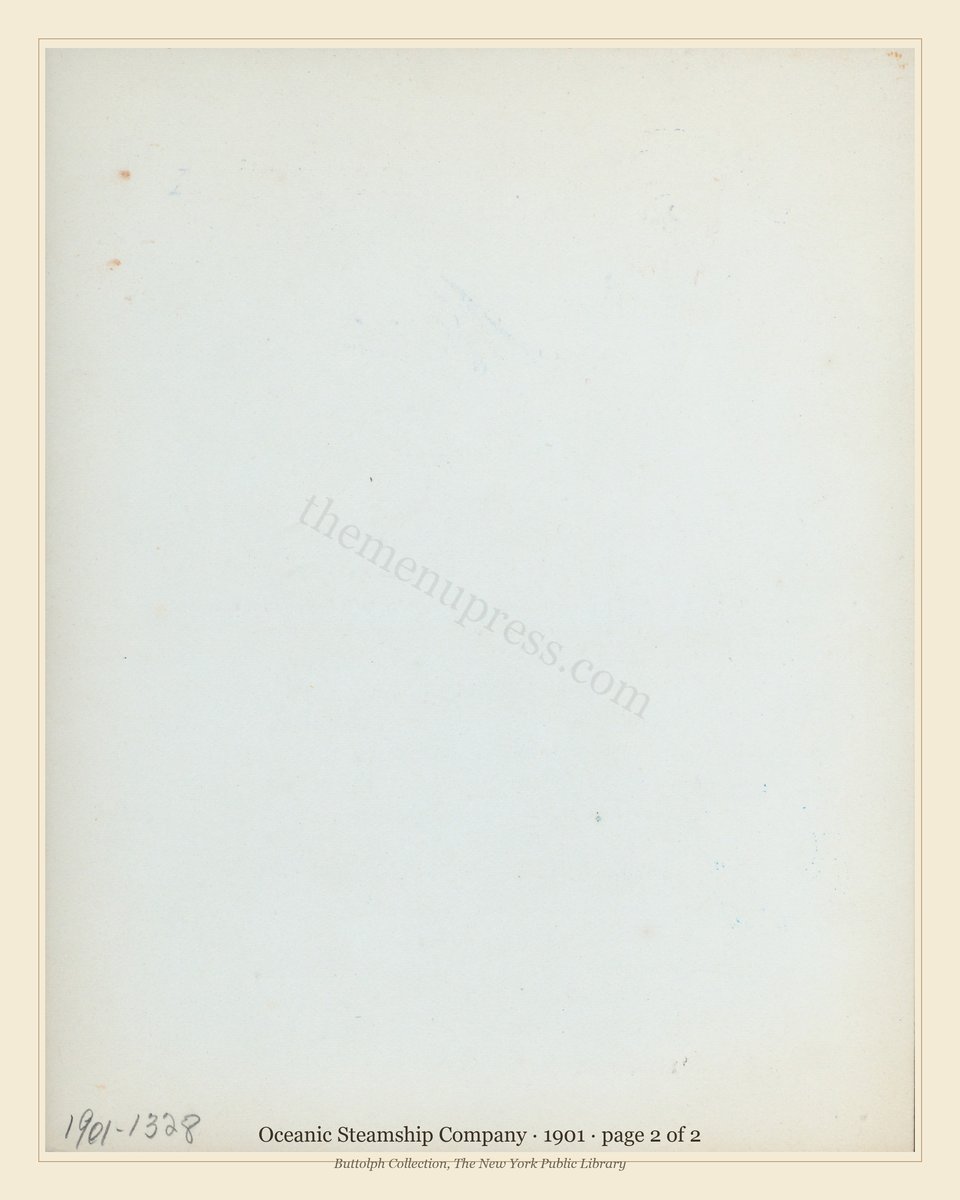 Vintage menu — page 2 of 2