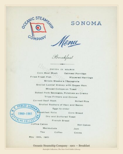 Oceanic Steamship Company · 1901 — Breakfast