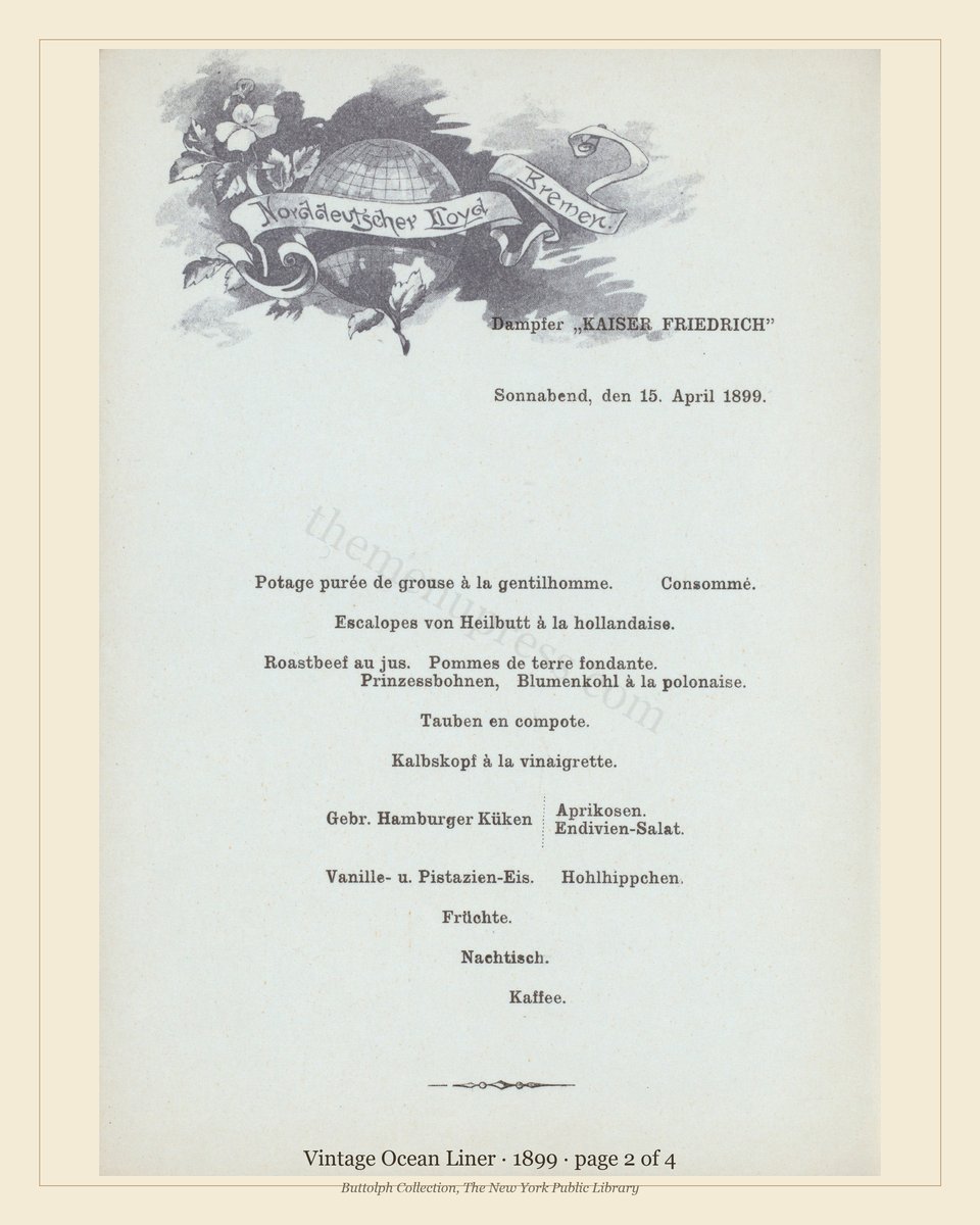 Vintage menu — page 2 of 4