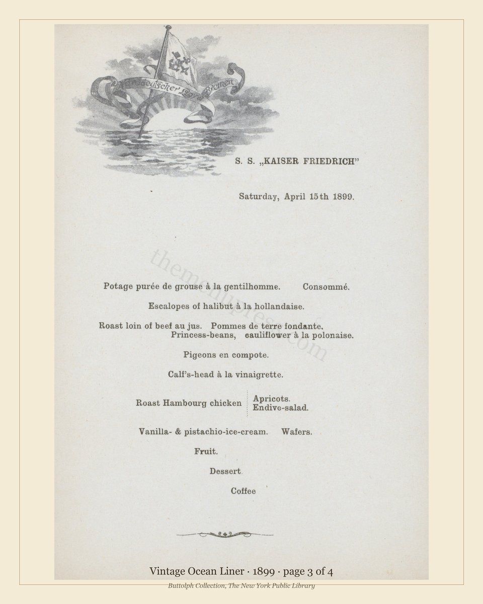 Vintage menu — page 3 of 4