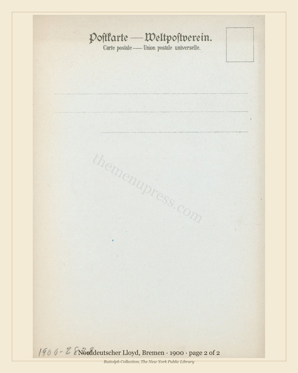 Vintage menu — page 2 of 2