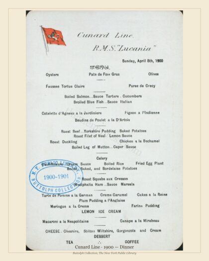 Cunard Line · 1900 — Dinner