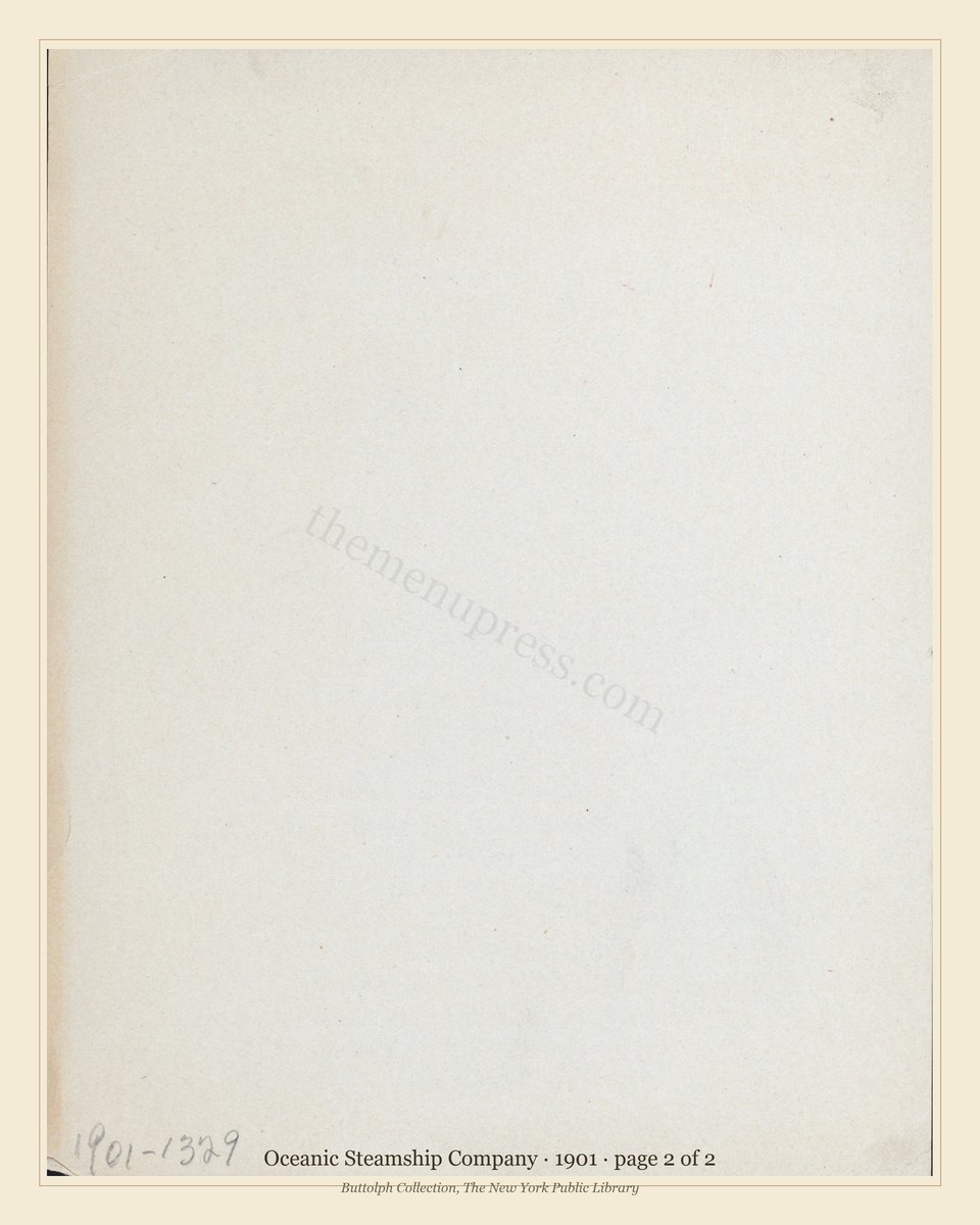 Vintage menu — page 2 of 2