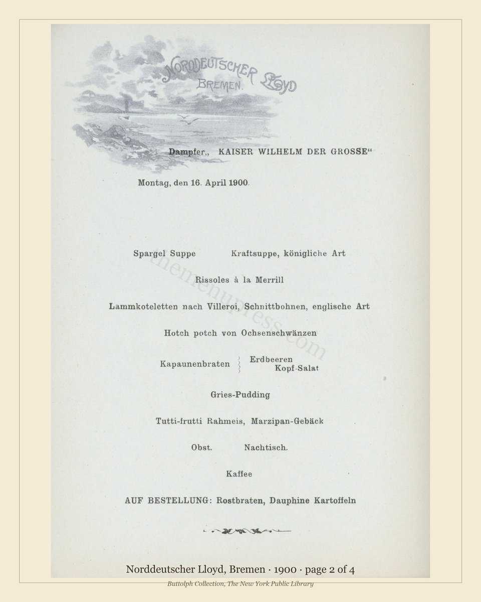 Vintage menu — page 2 of 4