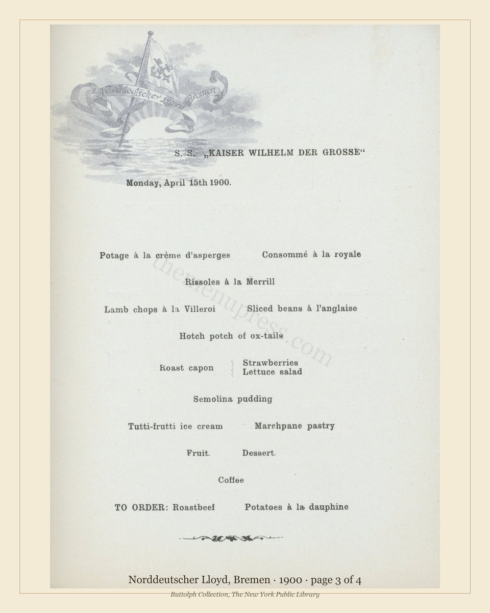 Vintage menu — page 3 of 4