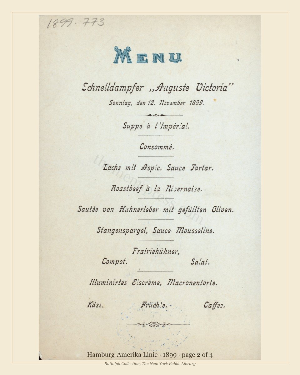 Vintage menu — page 2 of 4